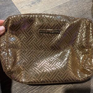 Vince Camuto Metallic Gold Cosmetic Bag
